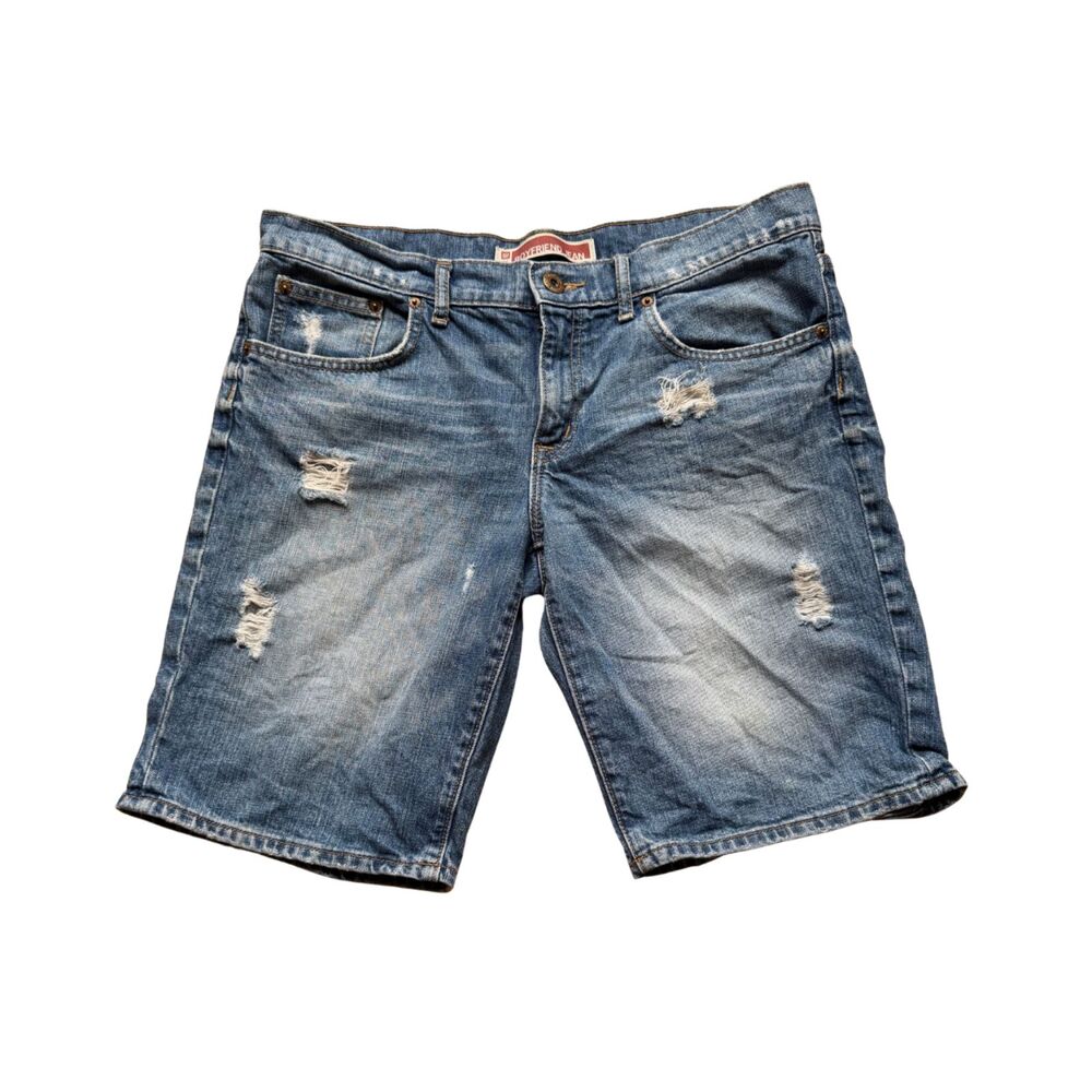 Gap Denim Bermuda Shorts Size 10 Distressed Medium Wash Boyfriend Jorts 2010